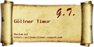 Göllner Timur névjegykártya
